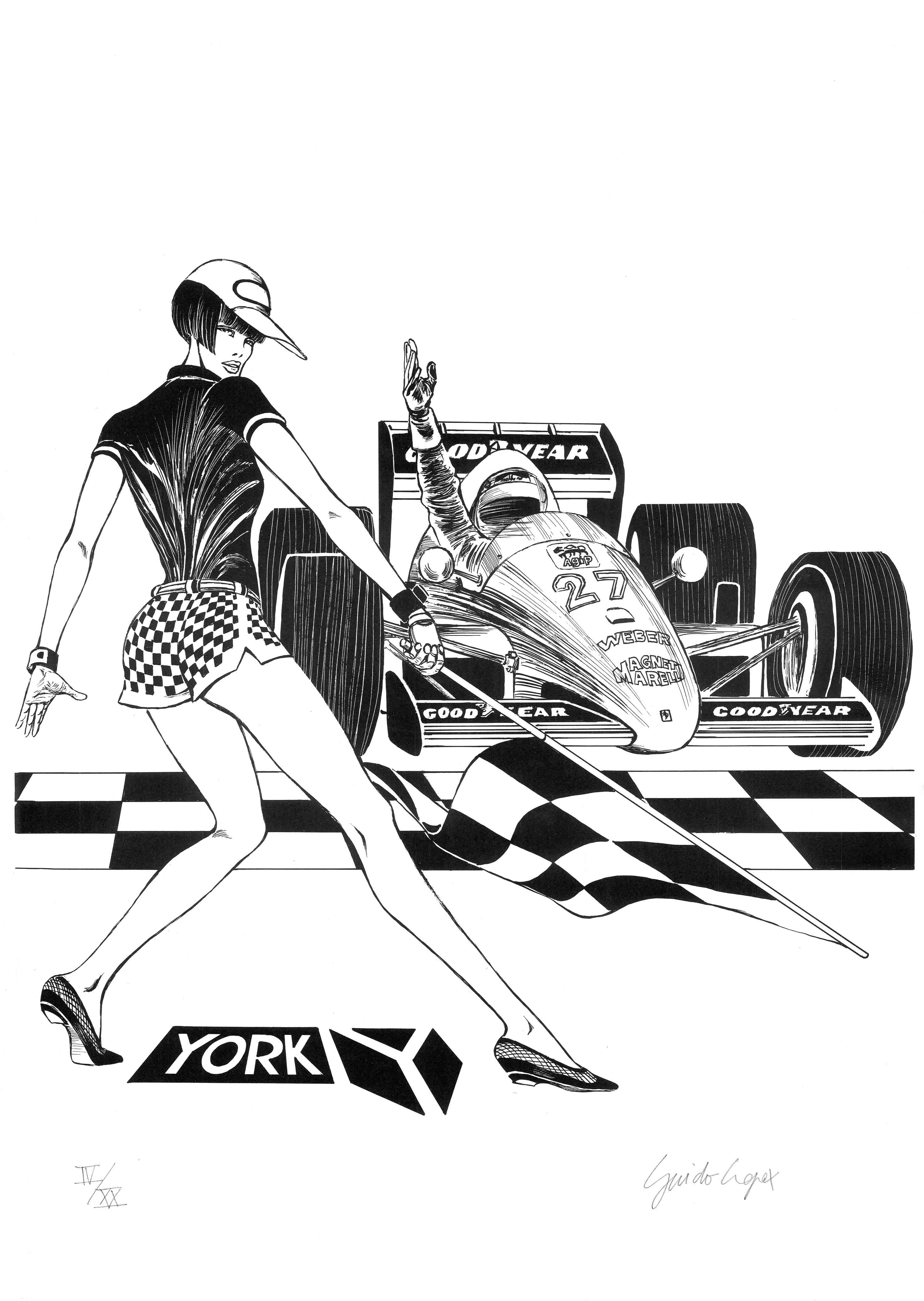 90年代 - 署名入りリトグラフ グイド・クレパックス - ヴァレン