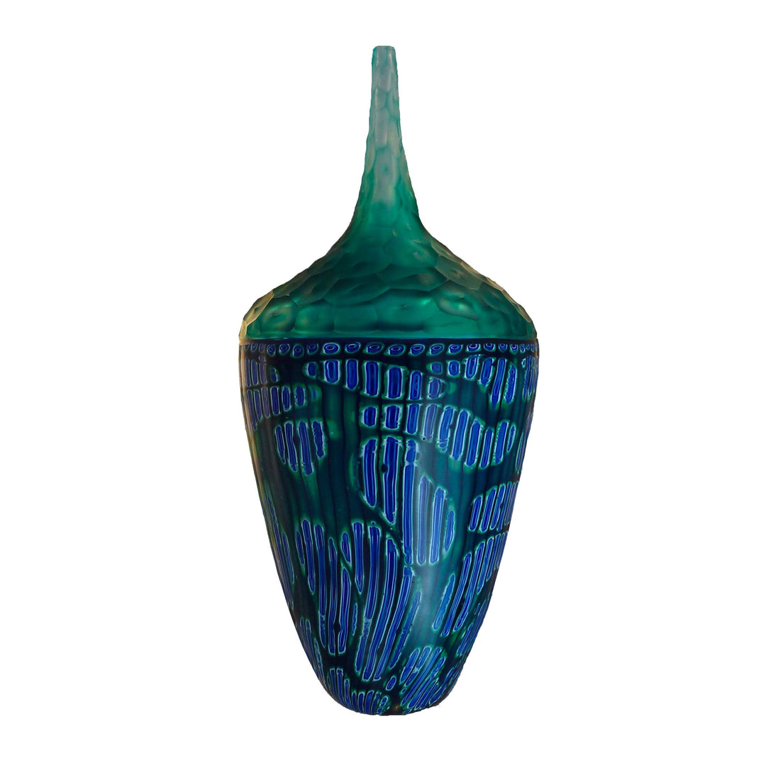Blown Glass and Murrine Vase ACQUA Unique Piece 01
