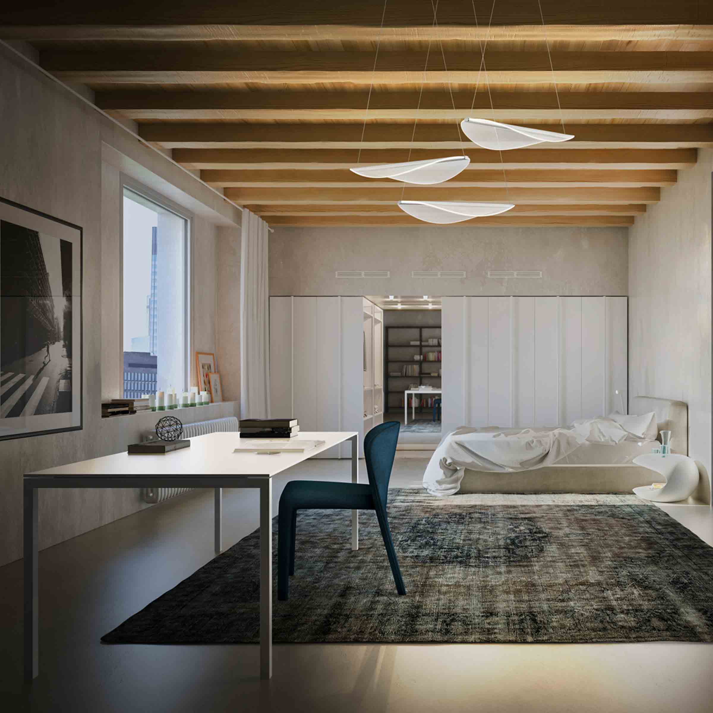Suspension Lamp DIPHY 3 Modules by Mirco Crosatto for Stilnovo