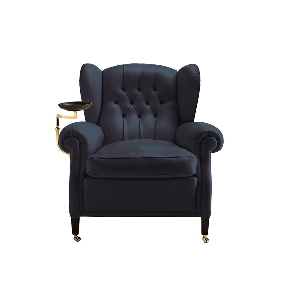 Leather Wingback Armchair 1919 by Renzo Frau for Poltrona Frau 01