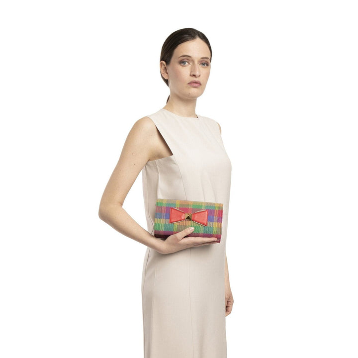 Belt and Clutch Bag KAROL Colourful Tartan by Vanessa Saroni 03