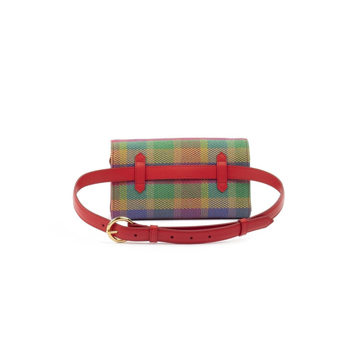 Belt and Clutch Bag KAROL Colourful Tartan by Vanessa Saroni 06