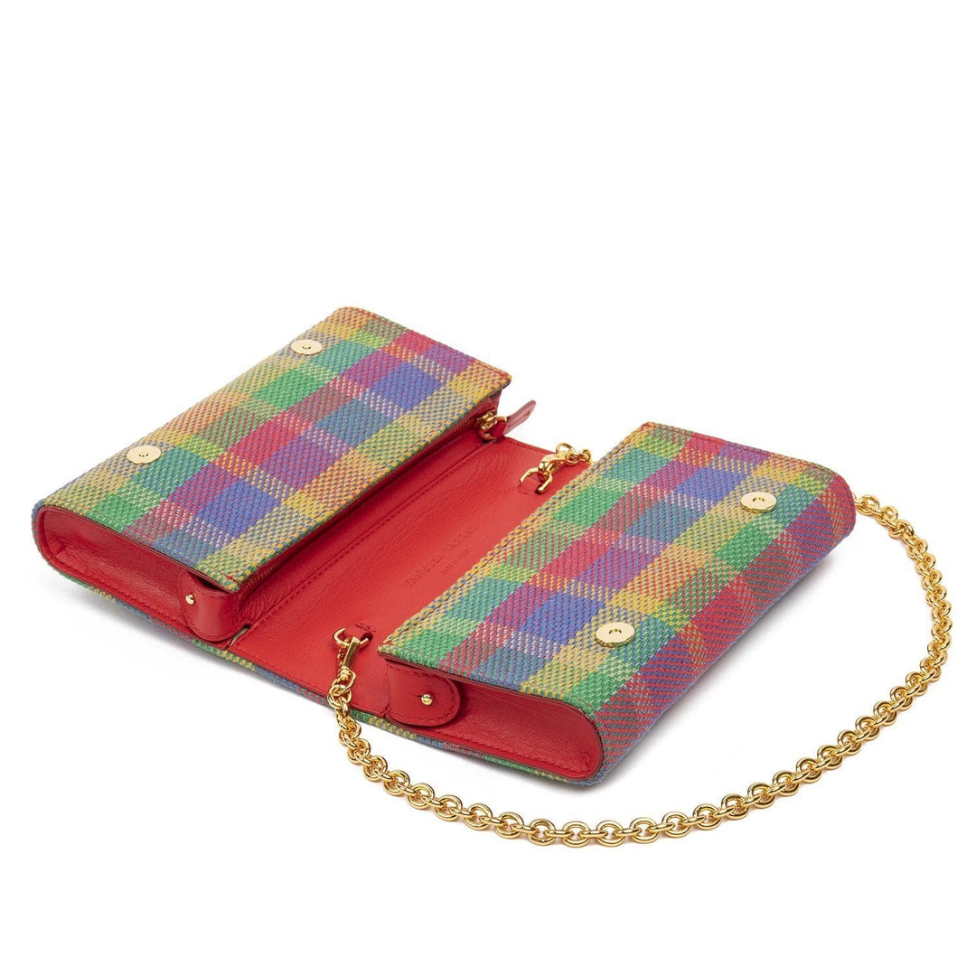 Belt and Clutch Bag KAROL Colourful Tartan by Vanessa Saroni 05