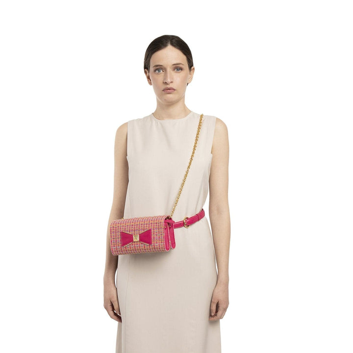 Belt and Clutch Bag KAROL Pink Vies Cotton by Vanessa Saroni 03
