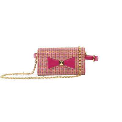 Belt and Clutch Bag KAROL Pink Vies Cotton by Vanessa Saroni 01