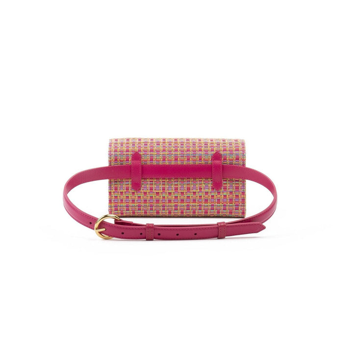 Belt and Clutch Bag KAROL Pink Vies Cotton by Vanessa Saroni 06