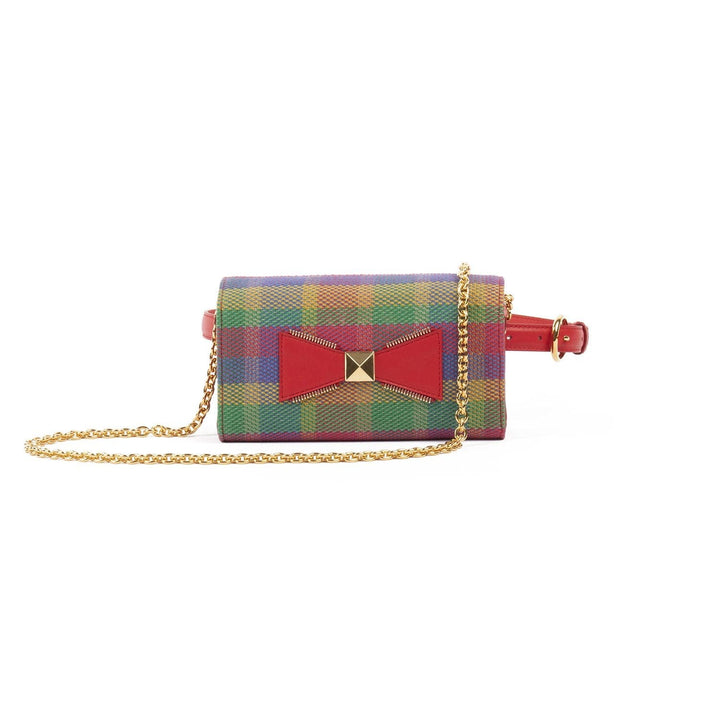 Belt and Clutch Bag KAROL Colourful Tartan by Vanessa Saroni 01