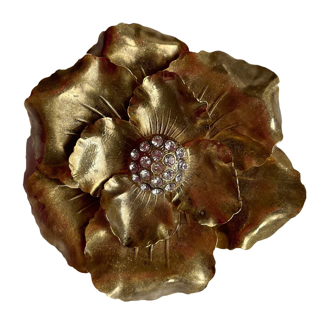 Gold Plated Brass Brooch LA FLEUR by Ornella Bijoux - Unique Piece 01