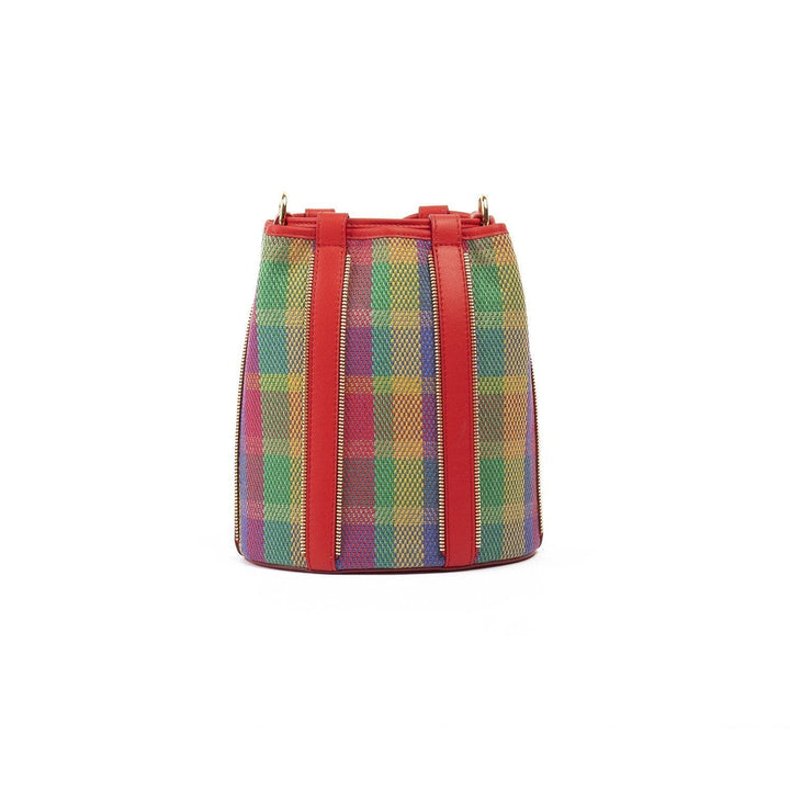 Bucket Bag MALU Colourful Tartan by Vanessa Saroni 06