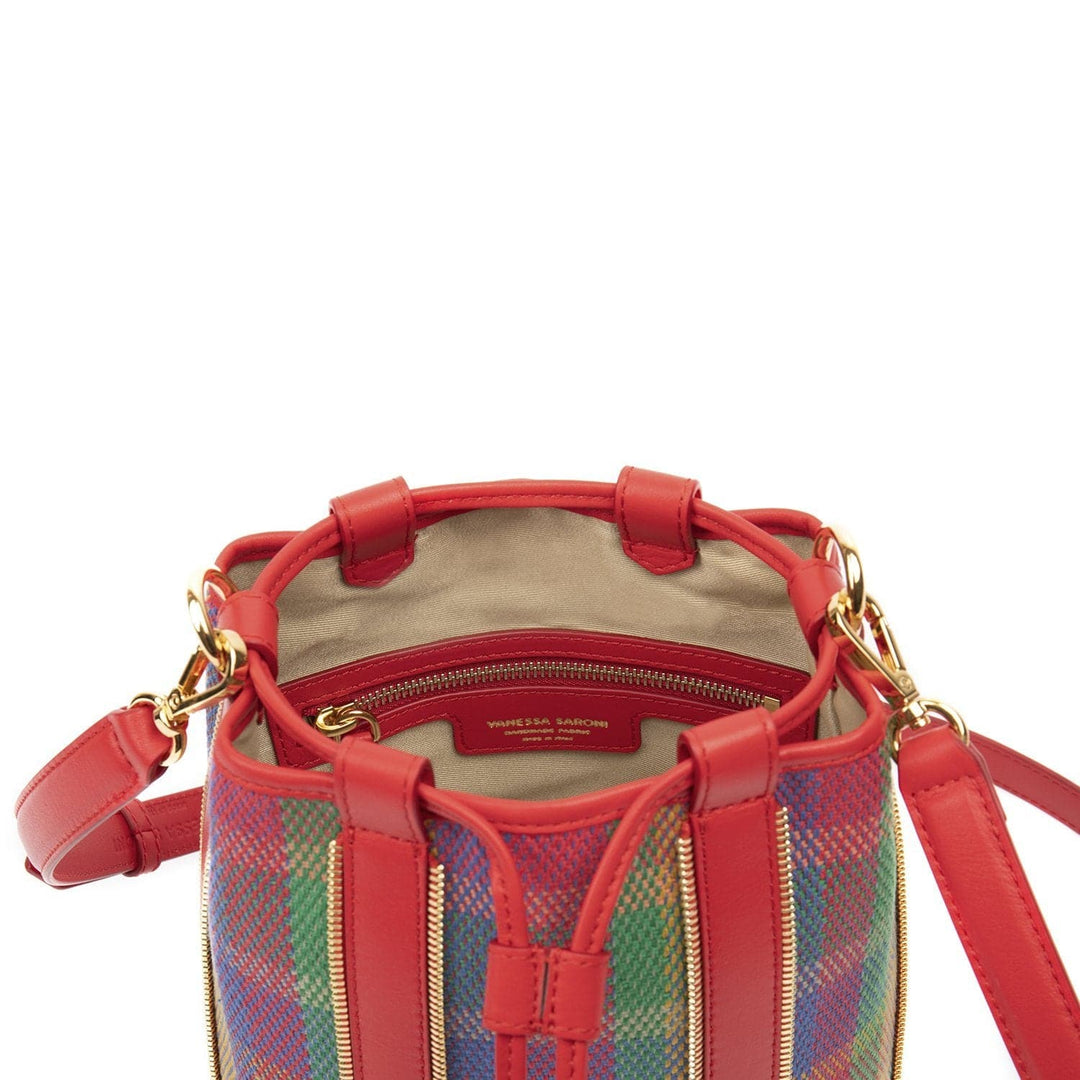 Bucket Bag MALU Colourful Tartan by Vanessa Saroni 05