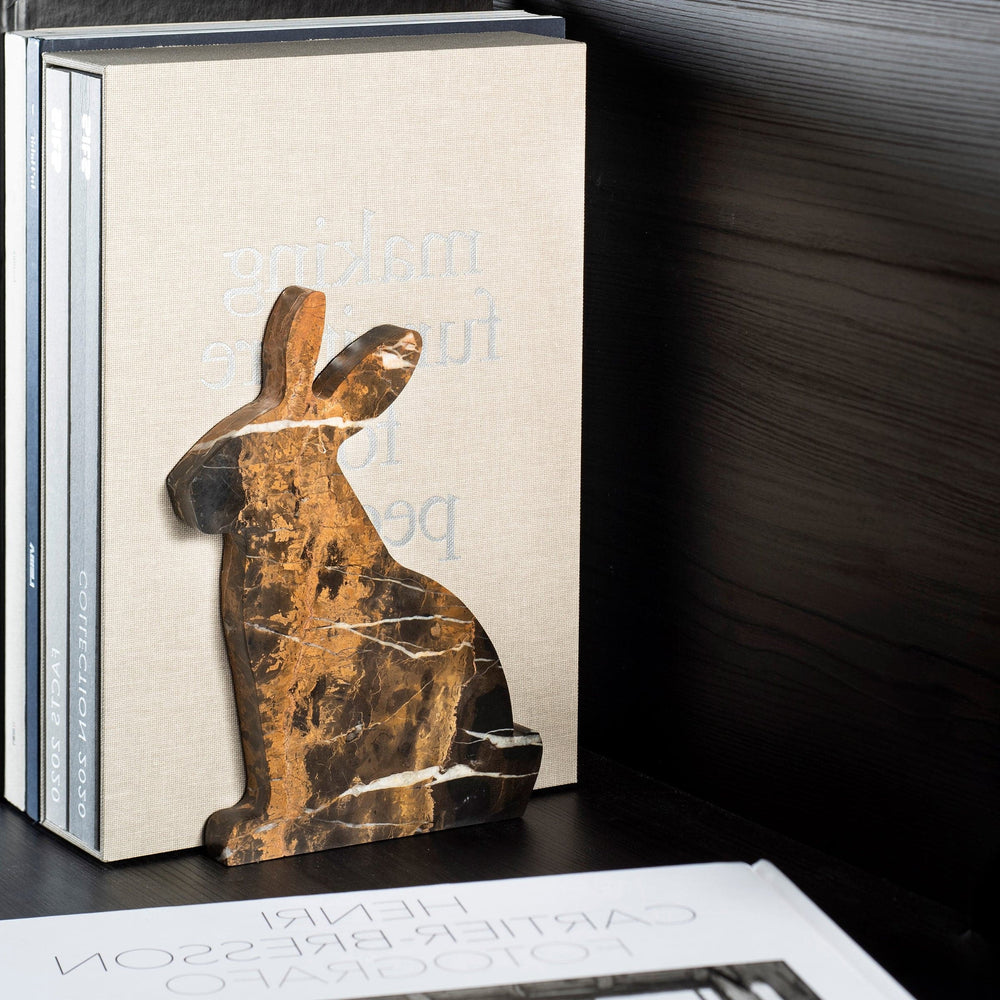 Marble and Steel Bookend BUNNY by Alessandra Grasso 02