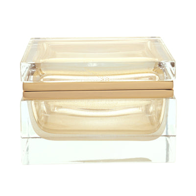 Murano Glass Ornamental Container SQUARE 24kt Gold 01