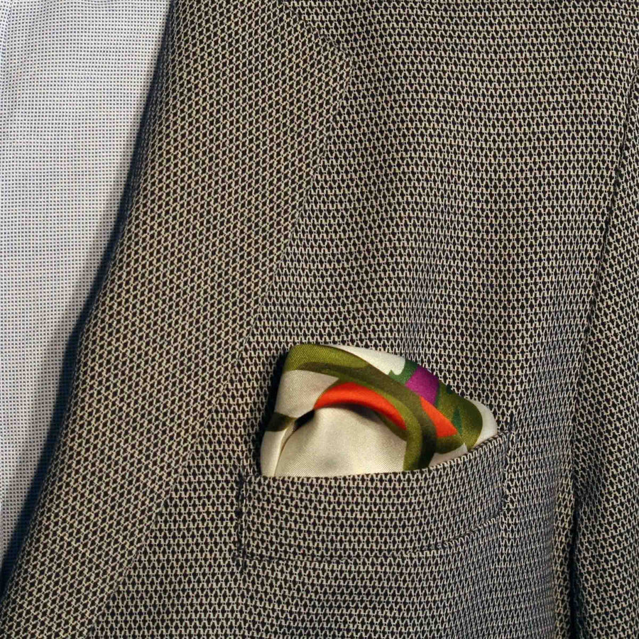 Silk Twill Pocket Square RIBECA by Orequo 01