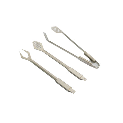 Stainless Steel Barbecue Tool Kit POSATE Set of Three by LISA 01