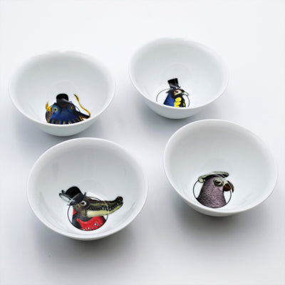 Bowls Set of Four THE WHITE SNOW BESTIARIO DELLA TAVOLA by Antonia Astori and Giuseppe Ragazzini for Driade 01