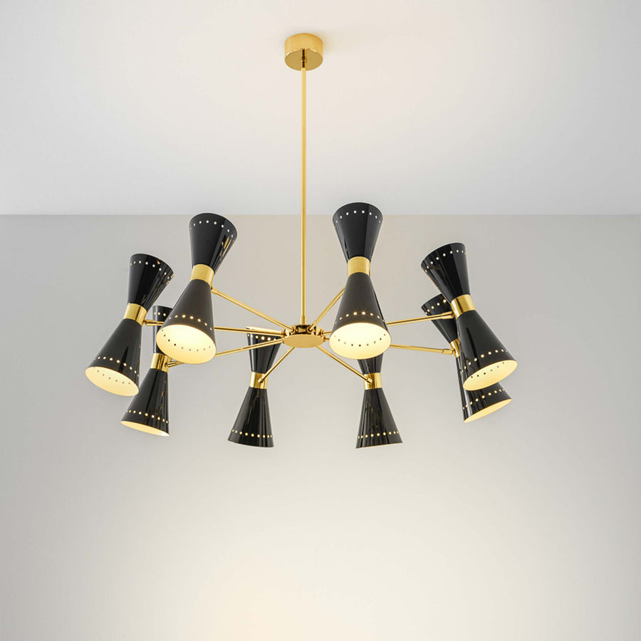 Brass Chandelier MEGAFONO by Stilnovo 01