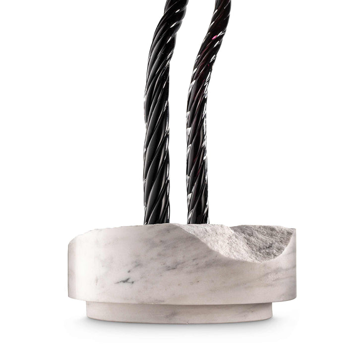 Marble and Murano Glass Candlestick Holder THE HUG OF ARTISANS by Aina Kari 05