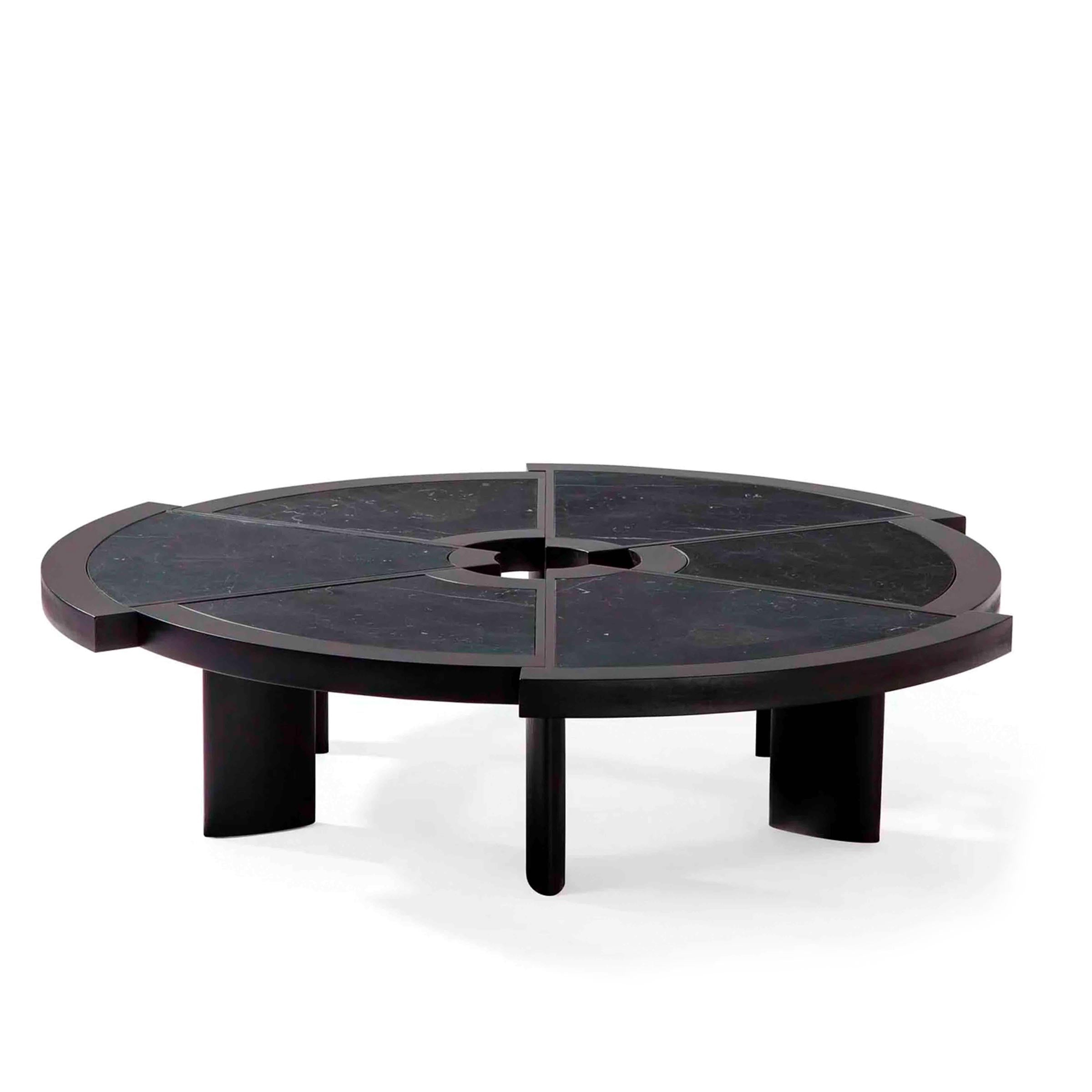 Cassina Rio Oak Wood and Marquinia Marble Coffee Table RIO by Charlotte Perriand ...