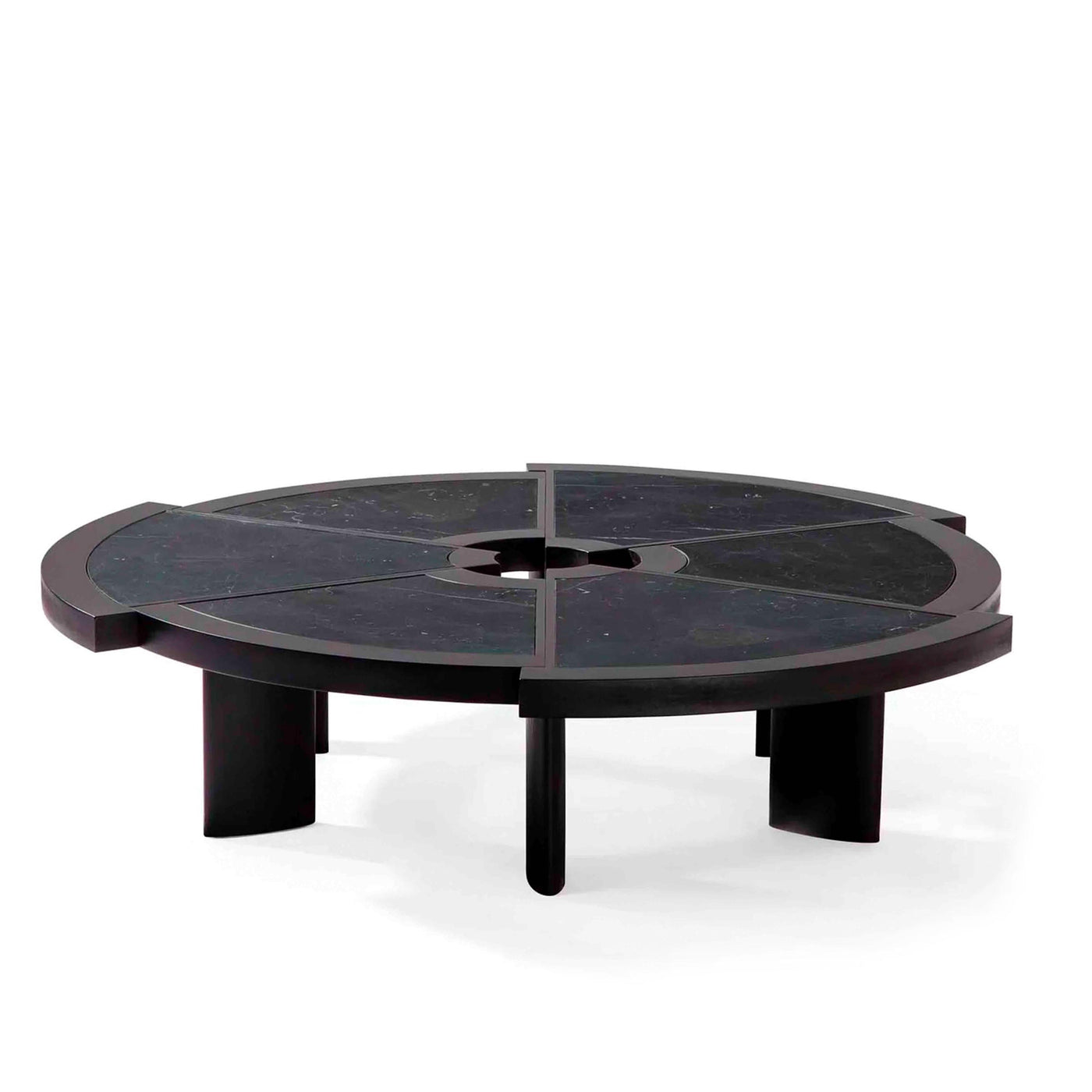 Oak Wood and Marquinia Marble Coffee Table RIO, designed by Charlotte Perriand for Cassina 01