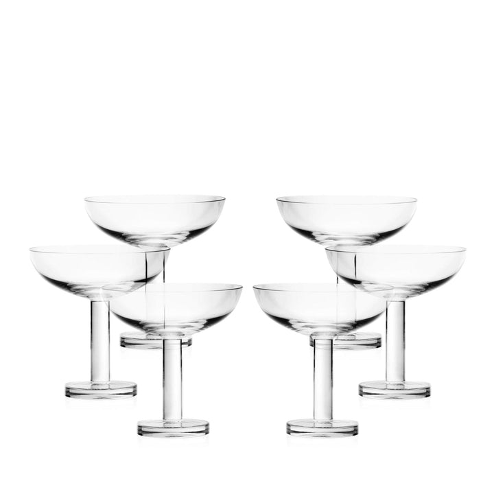 Blown Glass Champagne Coupes TULIP Set of Six by Aldo Cibic for Paola C 01