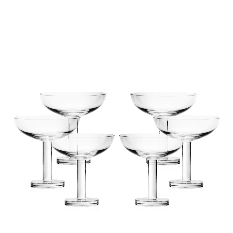 Blown Glass Champagne Coupes TULIP Set of Six by Aldo Cibic for Paola C 01