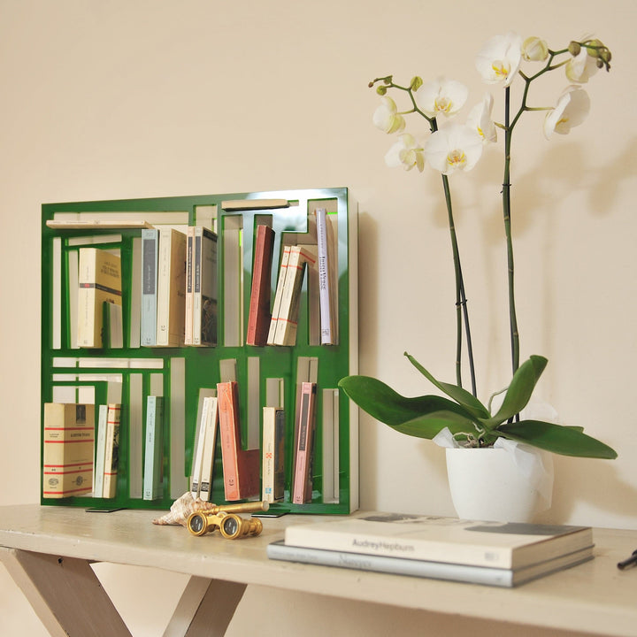 Plexiglass Green Bookshelf BOOKSHAPE Small Limited Edition 05