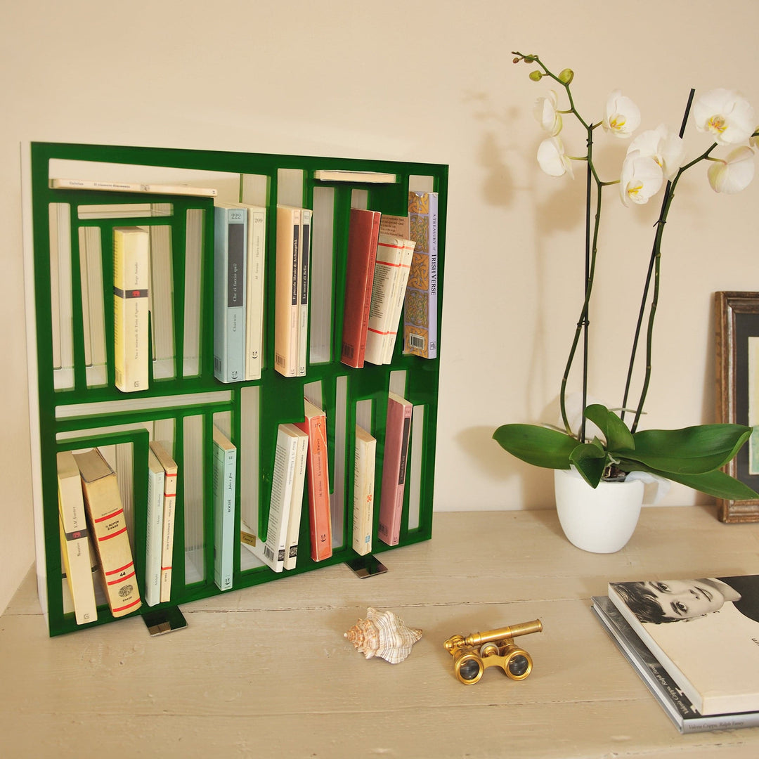 Plexiglass Green Bookshelf BOOKSHAPE Small Limited Edition 03