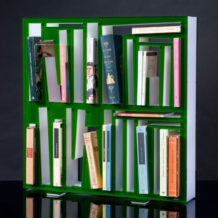 Plexiglass Green Bookshelf BOOKSHAPE Small Limited Edition 04