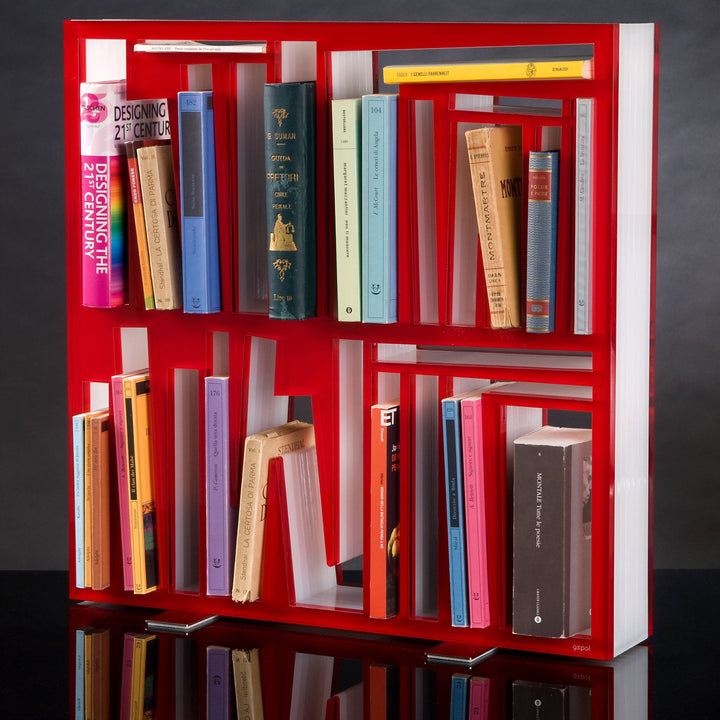 Plexiglass Red Bookshelf BOOKSHAPE Small - Limited Edition 05