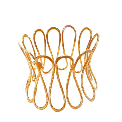 Gold Plated Brass Bracelets WAVE by Ornella Bijoux 01