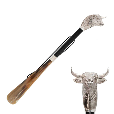Shoehorn BULL with Brass Handle 01