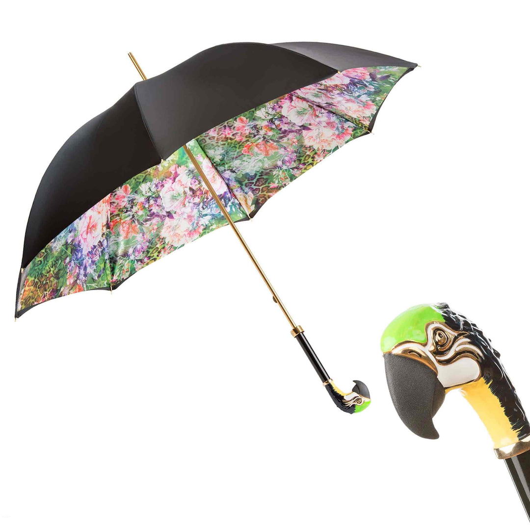 Umbrella PARROT with Enameled Brass Handle 01