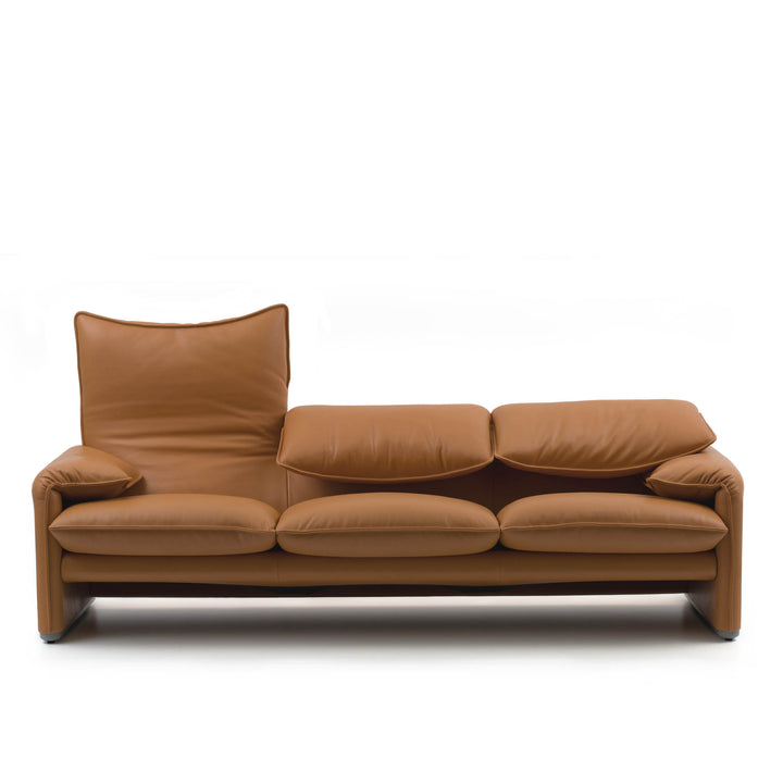 Leather Three-Seater Sofa MARALUNGA, designed by Vico Magistretti for Cassina 01