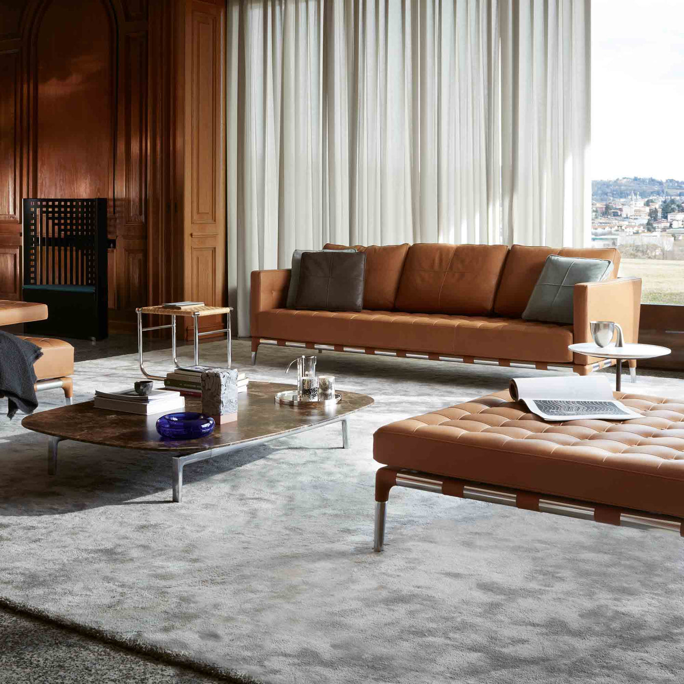 Three-Seater Leather Sofa PRIVE', designed by Philippe Starck for Cassina 02