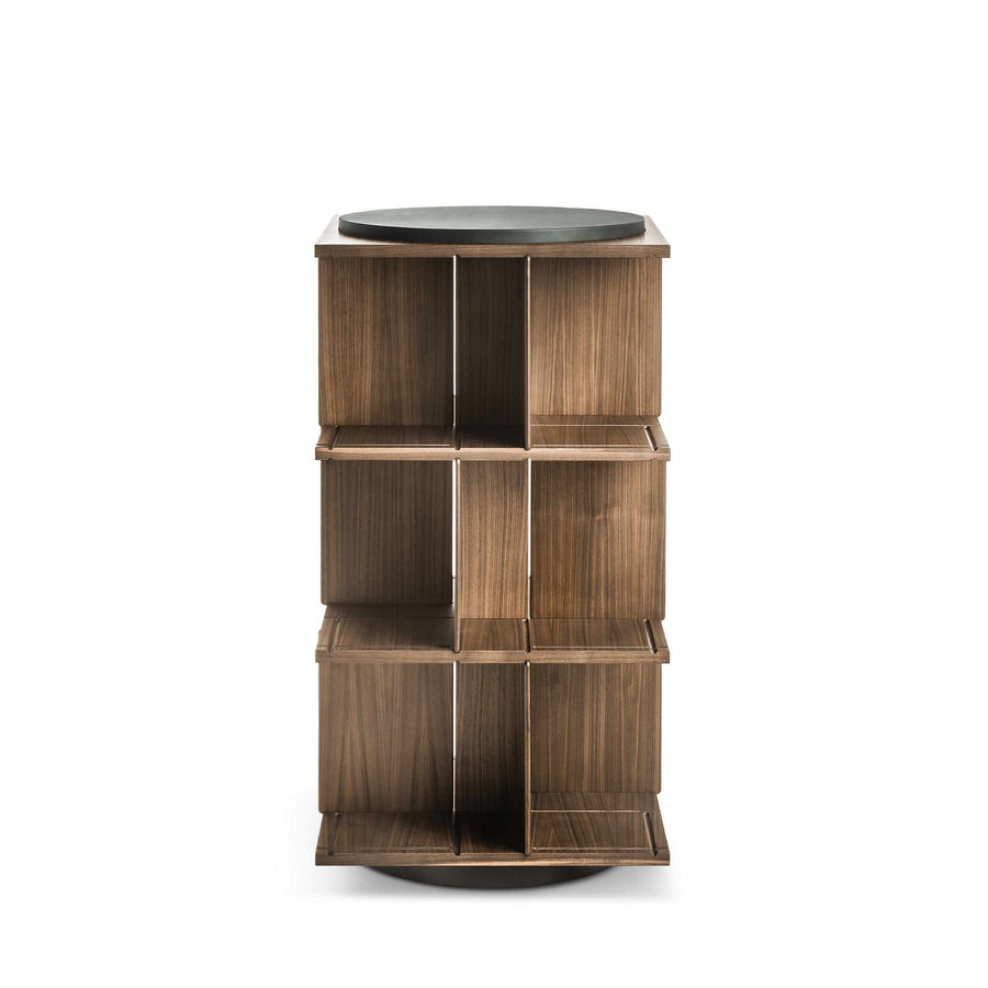 Revolving Wood Bookcase TURNER by Gianfranco Frattini for Poltrona Frau 01