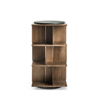 Revolving Wood Bookcase TURNER by Gianfranco Frattini for Poltrona Frau 01