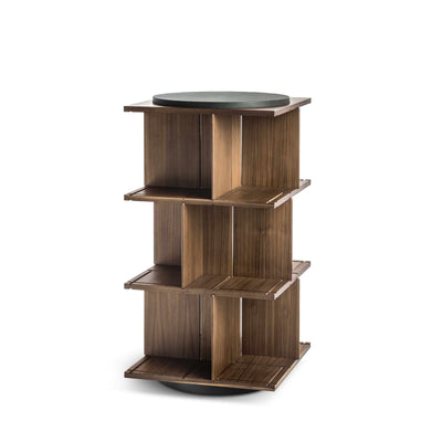 Revolving Wood Bookcase TURNER by Gianfranco Frattini for Poltrona Frau 03