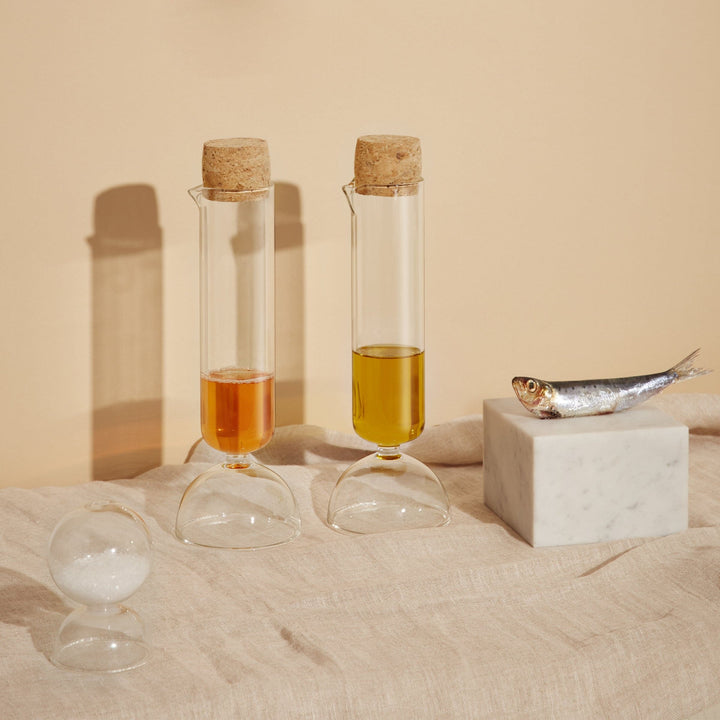Blown Glass Oil & Vinegar and Salt & Pepper Set BUBBLE by Gordon Guillaumier for Paola C 02