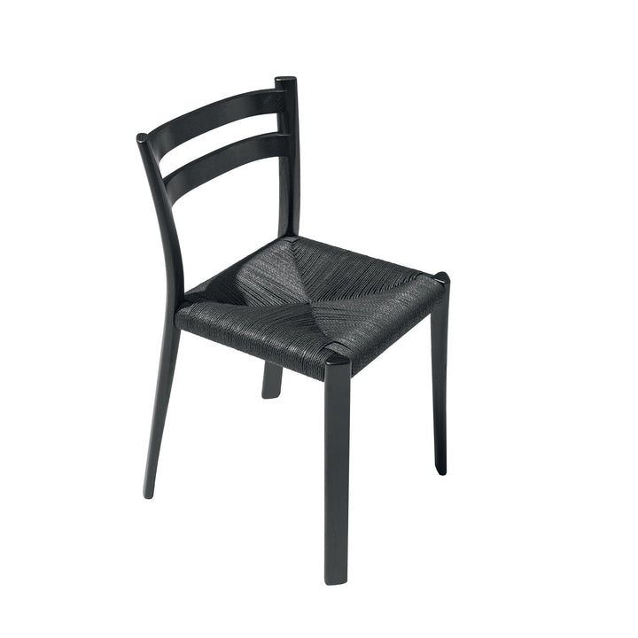 Ash Wood Chair BURI - Black - by Mario Scairato 01