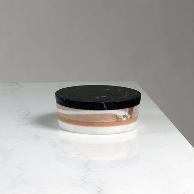 Square Marble Inlaid Table with Centrepiece CUM VIVERE 03