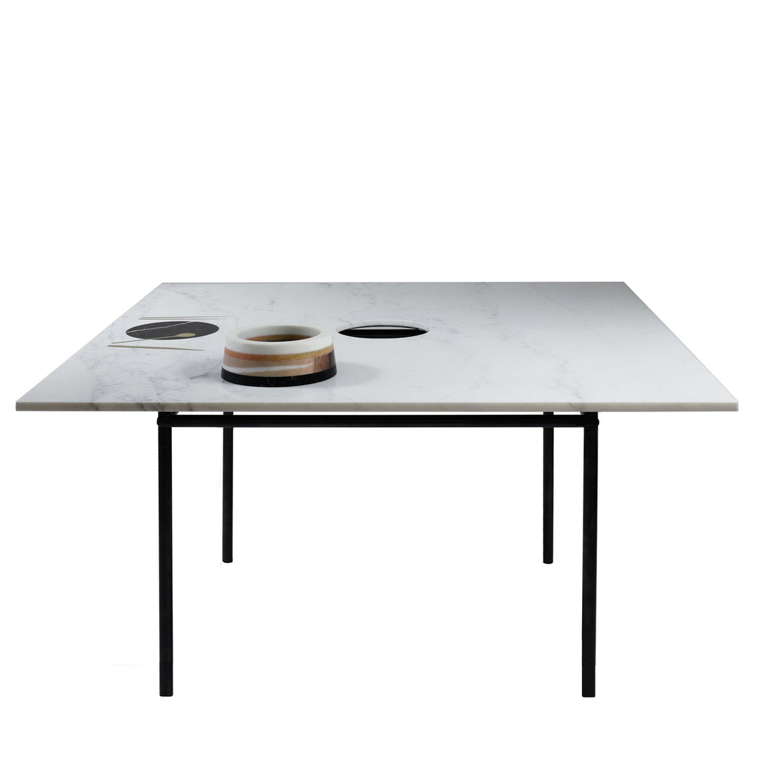 Square Marble Inlaid Table with Centrepiece CUM VIVERE 01
