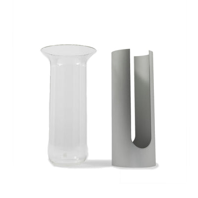 Glass and Steel Vase CAMICIA by Enzo Mari 01