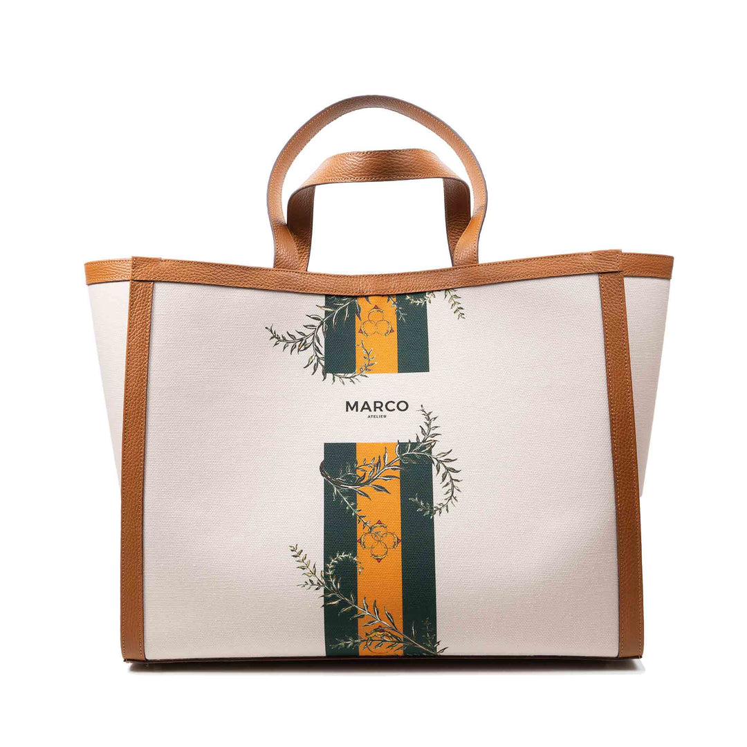 Canvas and Leather Tote Bag CABAS by MARCO Atelier 01