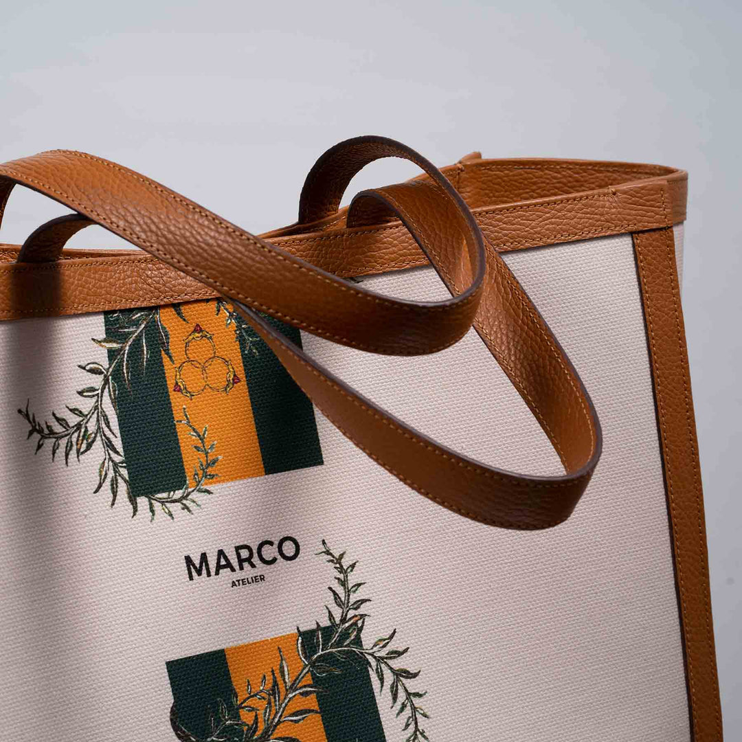 Canvas and Leather Tote Bag CABAS by MARCO Atelier 04