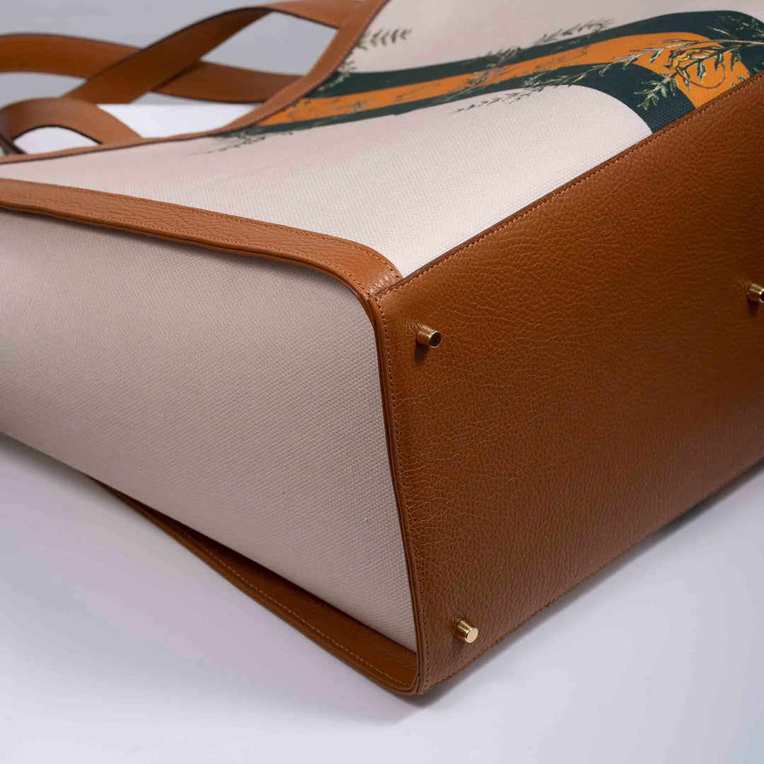 Canvas and Leather Tote Bag CABAS by MARCO Atelier 05