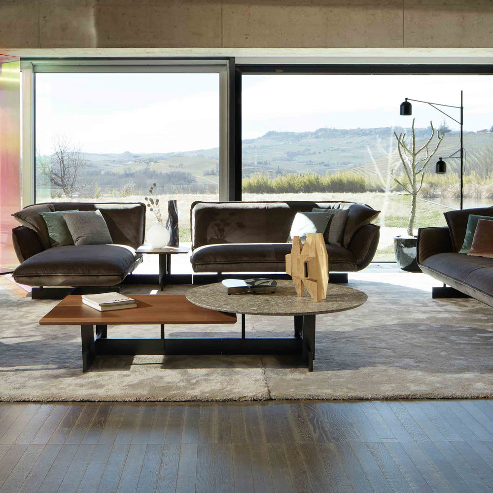 Cement Stone and Wood Coffee Table SUPER BEAM SOFA SYSTEM, designed by Patricia Urquiola for Cassina 02