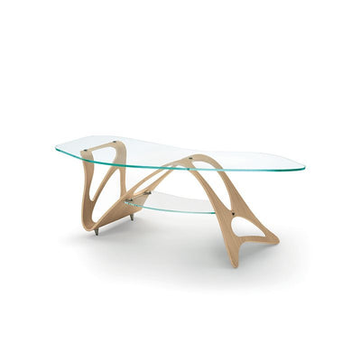 Crystal and Wood Coffee Table ARABESCO CM by Zanotta 01