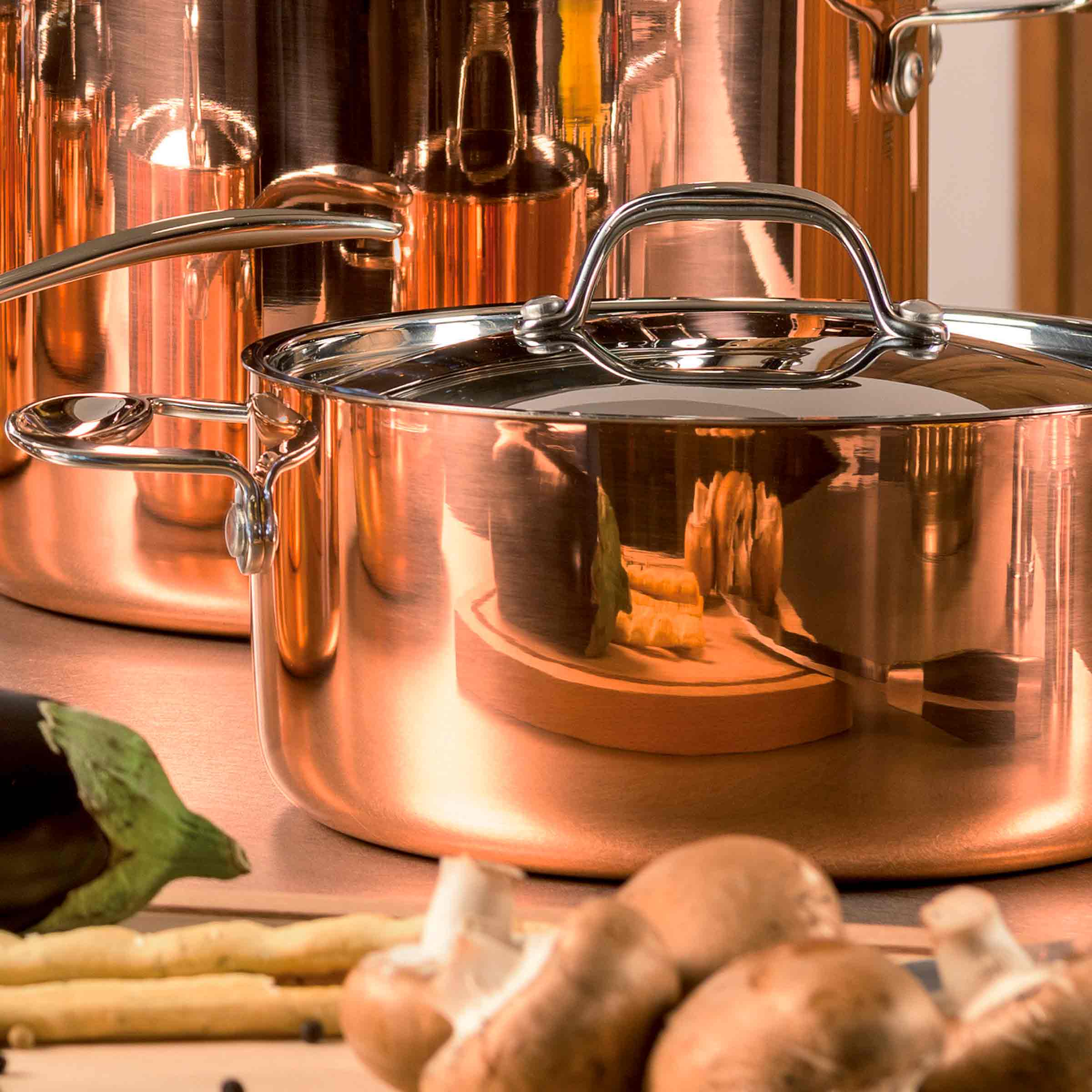 Stainless Steel and Copper Pan CASSEROLE TOSCANA by Mepra. Shop on