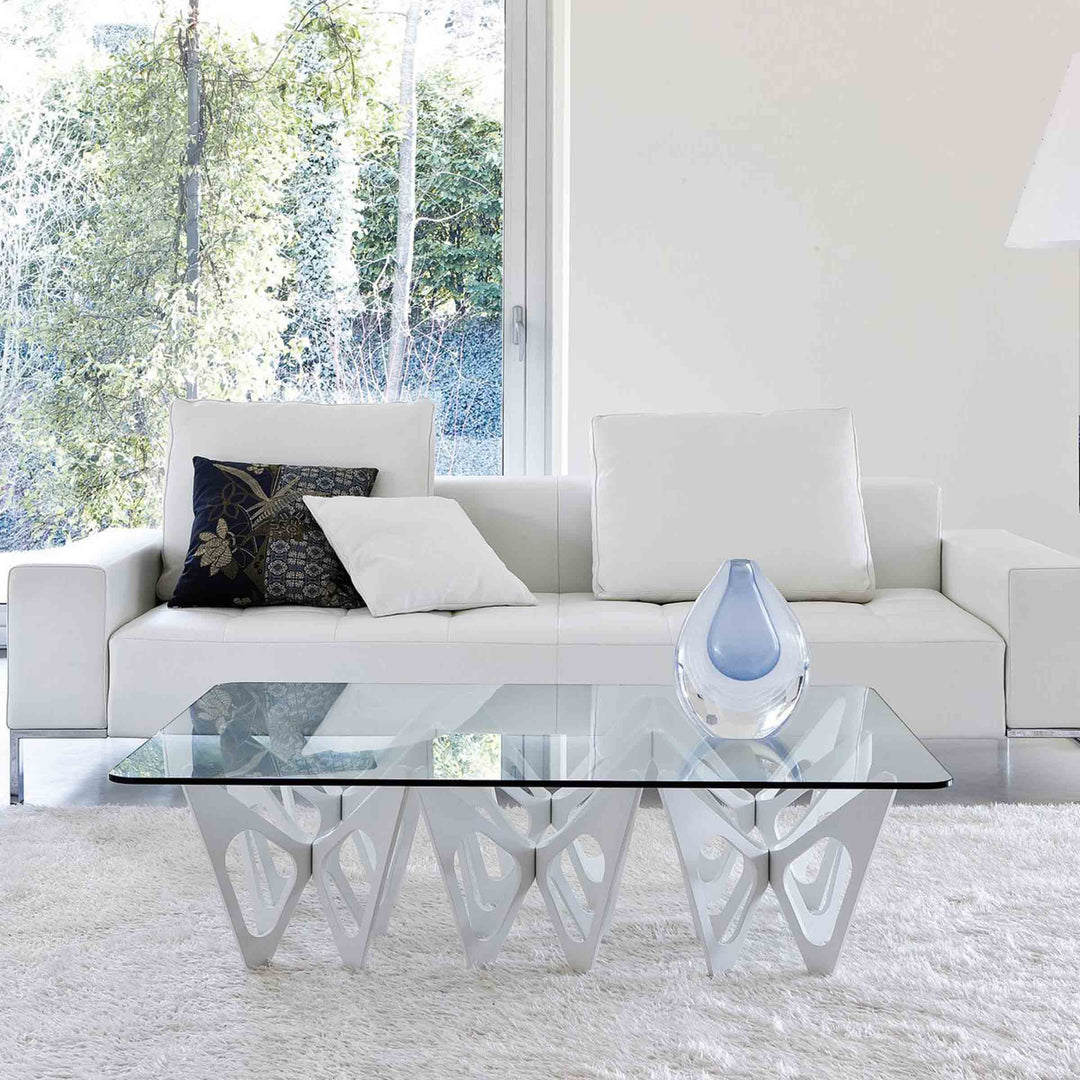 Crystal and Wood Coffee Table BUTTERFLY by Alexander Taylor for Zanotta 03