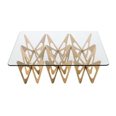 Crystal and Wood Coffee Table BUTTERFLY by Alexander Taylor for Zanotta 01